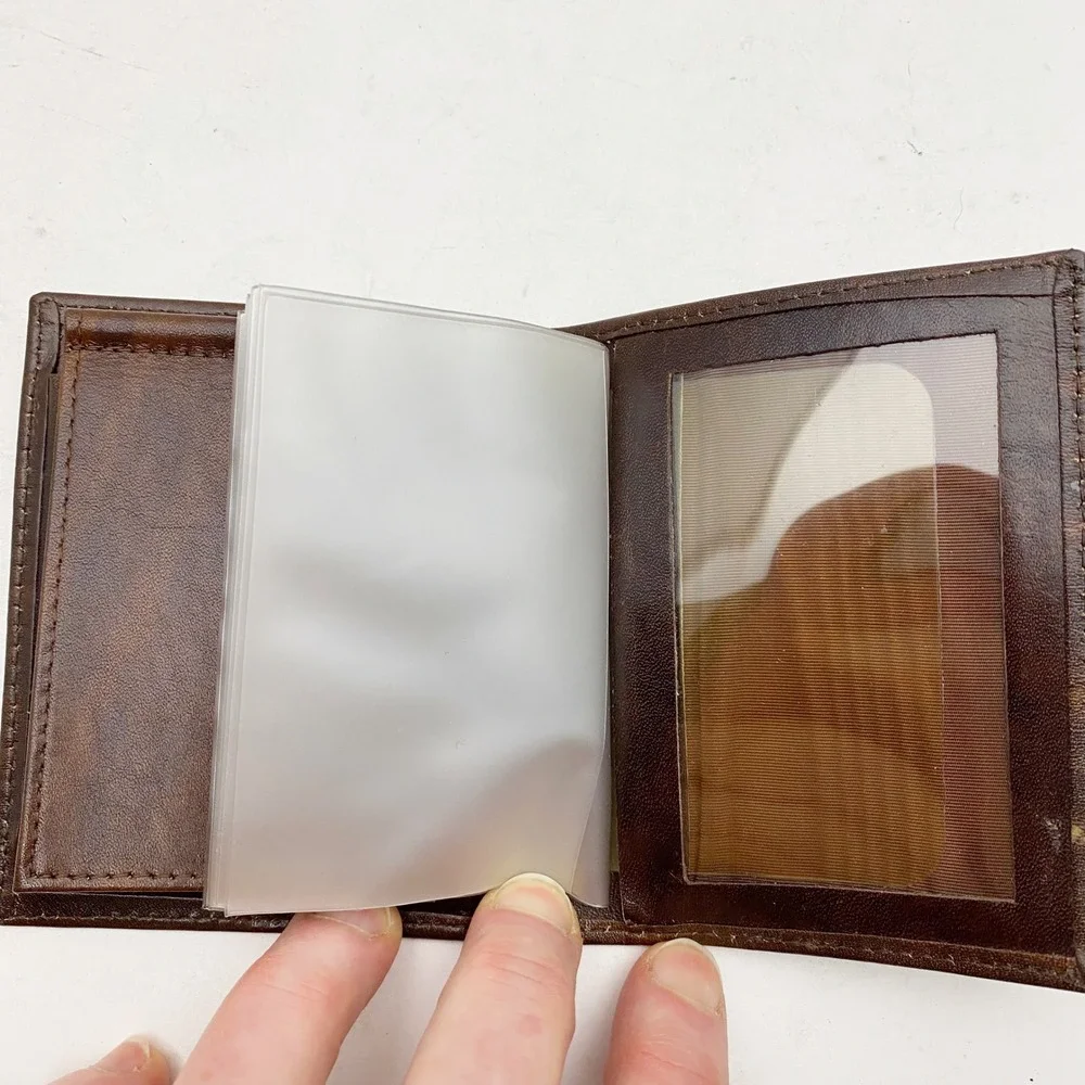 Don Loper Beverly Hills‎ Leather Vertical Bifold ID Window Wallet Mens OS Brown